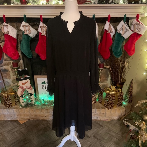 NWT Time and tru handkerchief hem black dress - Picture 2 of 7